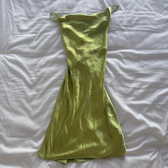 White Fox Boutique Dresses & Skirts - White Fox Green Satin Mini Dress